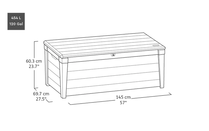 Keter Brightwood 454L Garden Storage Box - Wood Look