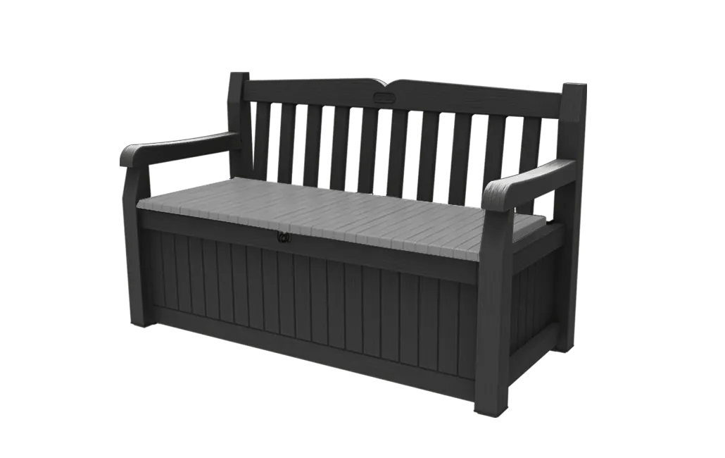 Keter Eden 265L Outdoor Storage Bench - Graphite/Light Grey