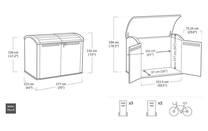 Keter Store-It-Out Ultra Garden Storage 177 x 113 x 134cm - Beige/Brown