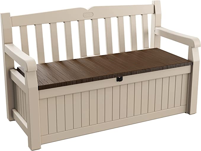 Keter Eden 265L Outdoor Storage Bench - Beige/Brown