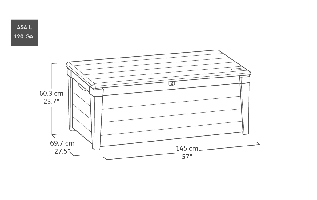 Keter Brightwood 454L Garden Storage Box - Wood Look