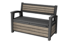 Keter 227L Outdoor Storage Bench - 2 Seat Wood-Look Resin